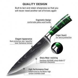 Hot Sales Japanese <b>Sharp</b> Kitchen <b>Knives</b> <b>Set</b> High Carbon Stainless Steel Damascus Laser Pattern 8 Inch Chef Utility Paring <b>Knife</b> - Product Image 2