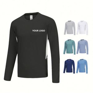 Camiseta Deportiva de Manga Larga para Hombre, Otoño, Nueva, de Secado Rápido, Tejido de Seda de Hielo de 180 Gramos, Agradable al Tacto, para Correr al Aire Libre - Product Image 1