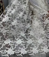 Mode élégant mariage blanc 3D dentelle tissu français Tulle cordon brodé dentelle tissu africain pour la fête de mariée