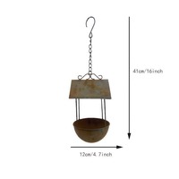 Bain d'oiseaux suspendu vintage Oniya en métal pour jardin extérieur, abreuvoir décoratif pour oiseaux, bol pour bain d'oiseaux de cour