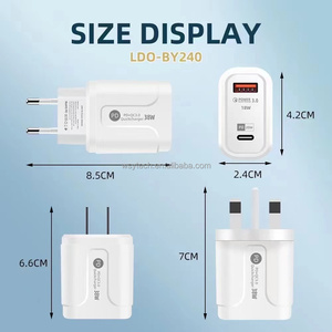 Caricatore USB Type C a 2 Porte da 38W, Caricatore Rapido con <span class=keywords><strong>Adattatore</strong></span> EU/US/UK per Telefoni Xiaomi, Samsung, Huawei - Product Image 5