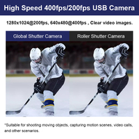 Module de caméra USB3.0 1.3MP 400fps 200fps à obturateur global, objectif 6mm sans distorsion, capteur CMOS 1/2" avec champ de vision de 60° pour conférence