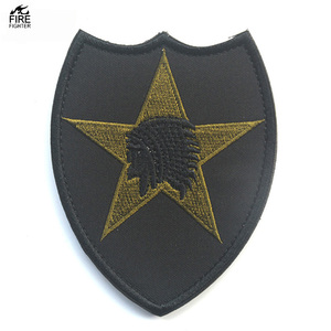 Parche bordado táctico tipo escudo bordado negro de la 2ª División de Infantería de EE. UU. Para apliques de uniforme de chaqueta - Product Image 3