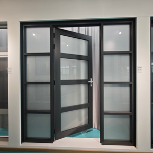 Factory Direct Sale Aluminum Casement <strong>Entry</strong> <strong>Doors</strong> Black Frame Interior <strong>Doors</strong> Single/double Tempered <strong>Glass</strong> Casement House <strong>Door</strong> - Product Image 1