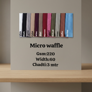 Tela de Micro Waffle Elástica en 4 Direcciones de 220 GSM – Tejido de Poliéster Texturizado de 60 Pulgadas de Ancho para Ropa Deportiva y Prendas de Vestir - Product Image 2