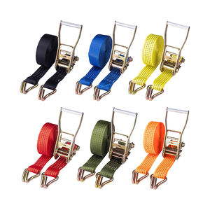 <span class=keywords><strong>Sangle</strong></span> d'arrimage à cliquet robuste crochets en J <span class=keywords><strong>Sangle</strong></span> d'arrimage de contrôle de cargaison pour <span class=keywords><strong>camion</strong></span> en acier et polyester certifié GS - Product Image 4