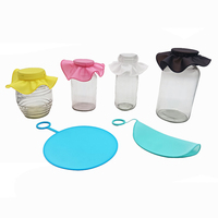 Couvre-aliments extensibles en silicone réutilisables, multi-tailles, écologiques, sans BPA, avec languette de suspension, compatibles lave-vaisselle, pour bouteilles en verre, ODM