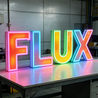 Letrero Luminoso LED RGB Multicolor para Exteriores, Resistente al Agua, con Iluminación Frontal 3D, Control por Aplicación, para Oficina y Hogar