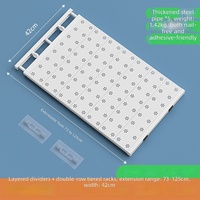 Étagère séparatrice télescopique en métal réglable, planche d'organisation extensible pour le rangement des armoires et des placards