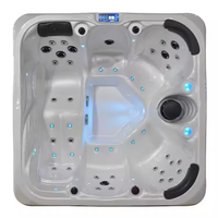 Bain à remous de luxe en acrylique pour 5 personnes, idéal pour hôtels et maisons familiales, avec jets d'air massants, pour extérieur, modèle 2026