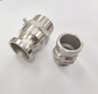 WAKAMATSU OEM 1/2- 8 4 pouces Type de connecteur à dégagement rapide Adaptateur mâle A-F Filetage femelle SS304 Accouplement Camlock en acier inoxydable