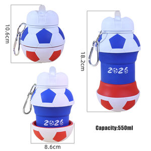 <span class=keywords><strong>Gourde</strong></span> en silicone pour enfants verres personnalisés bouteilles de gobelets d'eau pliables pour le football de sport design tricolore inspiré par 2026 hôtes - Product Image 5