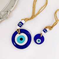 Pendentif amulette en verre fait main, motif œil bleu, moulé, décoratif, souvenir traditionnel turc et grec, ornement mural pour la maison