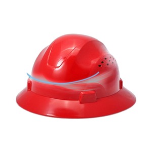 خوذة سلامة للبناء من البولي إيثيلين عالي الكثافة بالجملة، قبعة صلبة سوداء بحافة كاملة مع نظام تعليق بـ 6 نقاط - Product Image 1