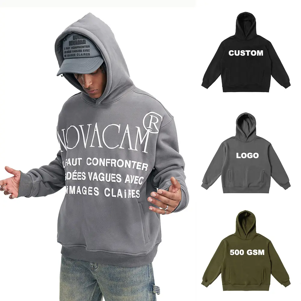 Printed Hoodies For Men Custom Logo Oversized Sweater Men Heavy Weight Mens Streetwear Bulk Hoodie Unisex Sweatshirts