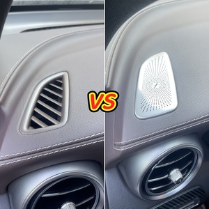 Cubierta para el Tablero de Mercedes-Benz, Rejilla de Ventilación de Acero Inoxidable Plateado y Negro, Juego de 2 Piezas, Modificación Interior de Lujo - Product Image 4