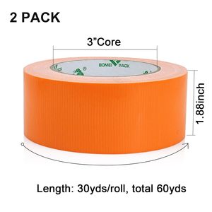 Ruban adhésif <span class=keywords><strong>orange</strong></span> de qualité professionnelle de 1.88 pouces de large, BOMEI 9mil d'épaisseur pour une étanchéité et une fixation polyvalentes - Product Image 2