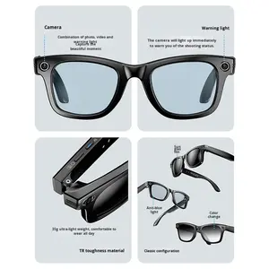 Gafas Inteligentes 2025 con Cámara de IA de 800W Píxeles, Grabación de Fotos y Vídeos HD, Llamadas de Voz, Traducción, Marco de Plástico y Metal - Product Image 2