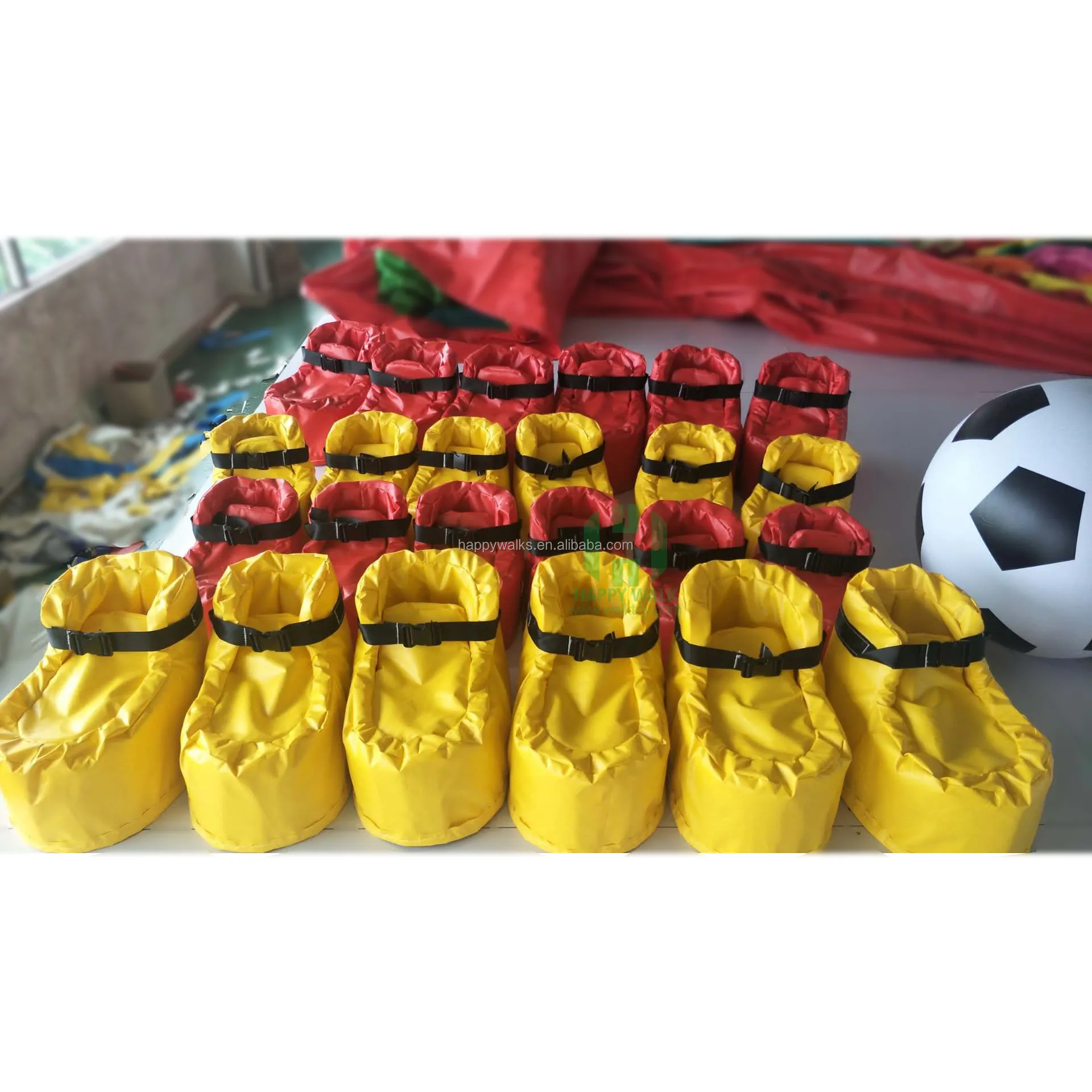 Outdoor team building giant inflatable football shoes funny soccer games