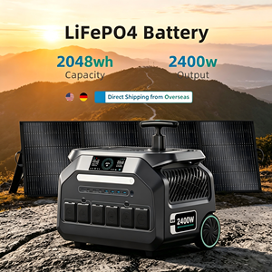 Estación de energía portátil de onda sinusoidal LiFePO4 de 2048 Wh y 2400 W con panel solar para carga rápida en el hogar, suministro de energía de emergencia y respaldo de energía en EE. UU. - Product Image 1