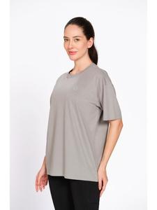 <b>Women's</b> Grey Solid Cotton Oversized Tee With Relaxed Casual Styling High Demand Fashion For Everyday Wear Travel Shopping - Product Image 3