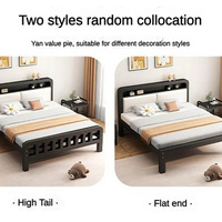 Lits Métalliques Simples au Design Moderne, Cadre en Fer et Acier Inoxydable, Taille King, Prix de Gros pour Mobilier de Chambre