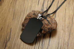 Collar con colgante de acero inoxidable para hombre, cadena con Etiqueta de perro cruzado de estilo religioso Simple - Product Image 5