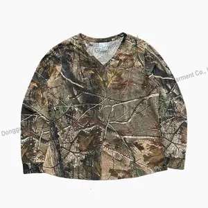 Camo Real Tree Print Long Sleeve T-shirt Hunting Clothing Hiking Camping Short Sleeves T Shirts Full Print Graphic T Shirt