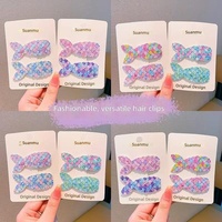 Pinces à cheveux scintillantes sirène à paillettes brillantes, très tendance, pour enfants, à usage quotidien