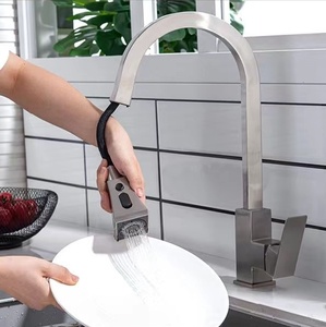 Robinet de <span class=keywords><strong>cuisine</strong></span> de luxe en acier inoxydable 304 <span class=keywords><strong>noir</strong></span> mat à poignée unique avec douchette extractible et flexible pour évier de <span class=keywords><strong>cuisine</strong></span> - Product Image 5