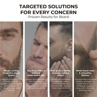 Coffret cadeau pour la soin de la barbe 100% naturel, kit de toilettage en 4 étapes, huile pour la croissance de la barbe, shampoing, après-shampoing, baume pour la barbe pour hommes
