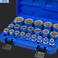 Jeu de 21 douilles à cliquet multi-dents, jeu de clés à douille multi-dents de 1/2 pouce, 8-36 mm en acier CR-V durable et de haute qualité pour les mécaniciens