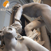 Pierre naturelle grandeur nature sculptée à la main classique grec/Rome Figure Sculpture en marbre Persée tue la statue de méduse
