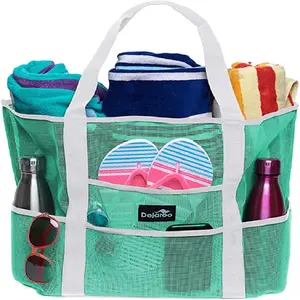 Amazon Hotsale Mesh Strand tasche Spielzeug Einkaufstasche Große leichte faltbare tragbare Schulter Handtasche Strand Aufbewahrung tasche
