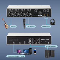 Interface audio USB professionnelle RX4 4 canaux avec préamplificateur micro ASIO pour enregistrement en direct à usage professionnel