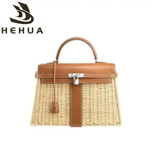 2022 Atacado personalizado grande capacidade artesanal palha crossbody tote tecelagem rattan saco do mensageiro das mulheres para senhoras