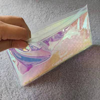Bulle personnalisée translucide poly PVC personnalisé cosmétique grand fermeture éclair emballage gonflable PVC bulle sac à fermeture éclair