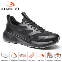 Chaussures de sport pour hommes, baskets de sport personnalisées en usine, noires, basses, respirantes, en maille jacquard, légères, avec semelle en caoutchouc antidérapante