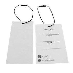 Haute qualité meilleur prix impression personnalisée Logo luxe balançoire étiquette vêtement papier étiquettes volantes avec corde pour vêtements - Product Image 6