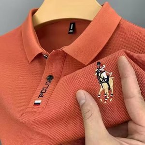 Nueva Camisa Polo con Bordado en la Solapa, Moderna, Versátil, de Manga Corta, Estilo Casual de Negocios, Suministro Directo de Fábrica para Hombre - Product Image 3