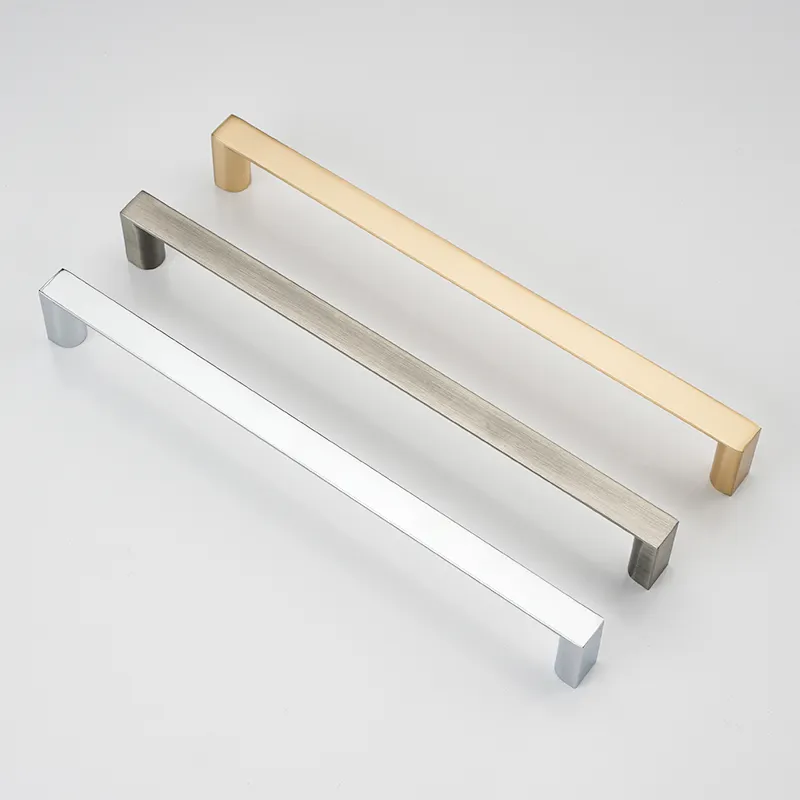 Tủ kéo phòng ngủ nhà bếp xử lý trang trí Brushed Brass Hợp kim kẽm phổ biến nhất 128mm hiện đại nhà bếp Knob nhà bếp xử lý