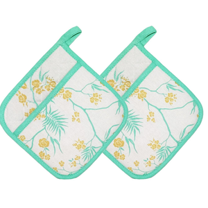 Home Collection 100% manoplas de horno de algodón y soportes para ollas-Juego de cocina duradero con protección de bolsillo de mano para cocinar y hornear - Product Image 5