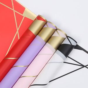 2023 New Korean Style Waterproof Plastic Flower Wrapping <b>Paper</b> Geometry Line <b>Pattern</b> Printed Floral Wrap <b>Paper</b> - Product Image 2