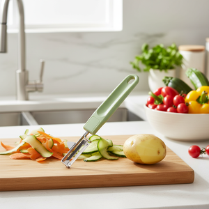 Pelapatate per verdure ad arco in plastica ecologica nuova linea di Ecolution uso quotidiano tritacarne - Product Image 3