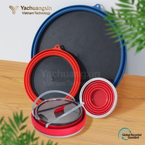 Collapsible Silicone Cookware Set with Stainless Steel Pot Green Eco-Friendly Portable Kitchenware for Outdoor Use - Product Image 2