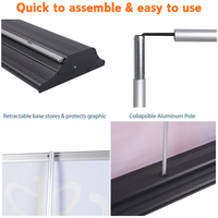 Support de bannière rétractable en aluminium, portable, avec sac de transport, installation rapide, pour événements professionnels, vente en gros