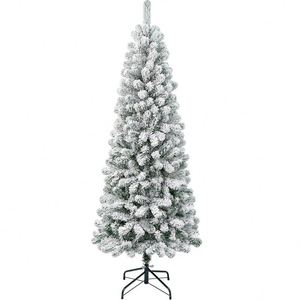 Sapin de Noël artificiel floqué en PVC de 1,8 m, effet crypté, type « crayon » - Product Image 2