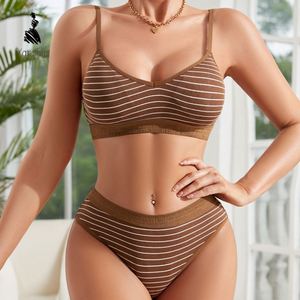 YZ 2026 Conjunto de Sujetador <span class=keywords><strong>y</strong></span> Tanga para Mujer, Conjuntos de Sujetador <span class=keywords><strong>y</strong></span> Braguita sin Costuras con Estampado, Conjuntos de Sujetador <span class=keywords><strong>y</strong></span> Braguita Sexys con Rayas <span class=keywords><strong>y</strong></span> sin Varillas - Product Image 1