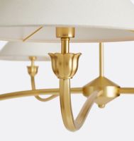 XZ American Copper Living Room Handing Lamp Retro Luxury Dormitorio Nordic Modern Brass Led Pendant Chandelier Luz de techo