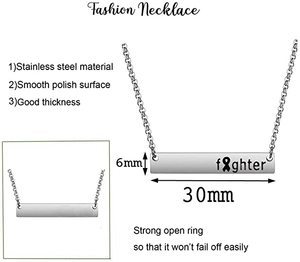 Collier inspirant de sensibilisation au cancer du sein en acier inoxydable guerrier chaîne de combattant cadeau classique pour <span class=keywords><strong>les</strong></span> survivants du cancer - Product Image 4